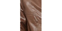  Pratical brown leather jacket