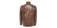  Pratical brown leather jacket